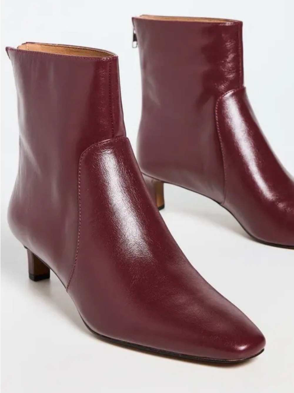 Madewell Dimes Kitten-Heel Boots | Deep Merlot | Size 8.5